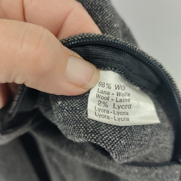 Cividini Wool black Straight Leg Trousers Made in Italy Size 44 Side Zip - Picture 7 of 7